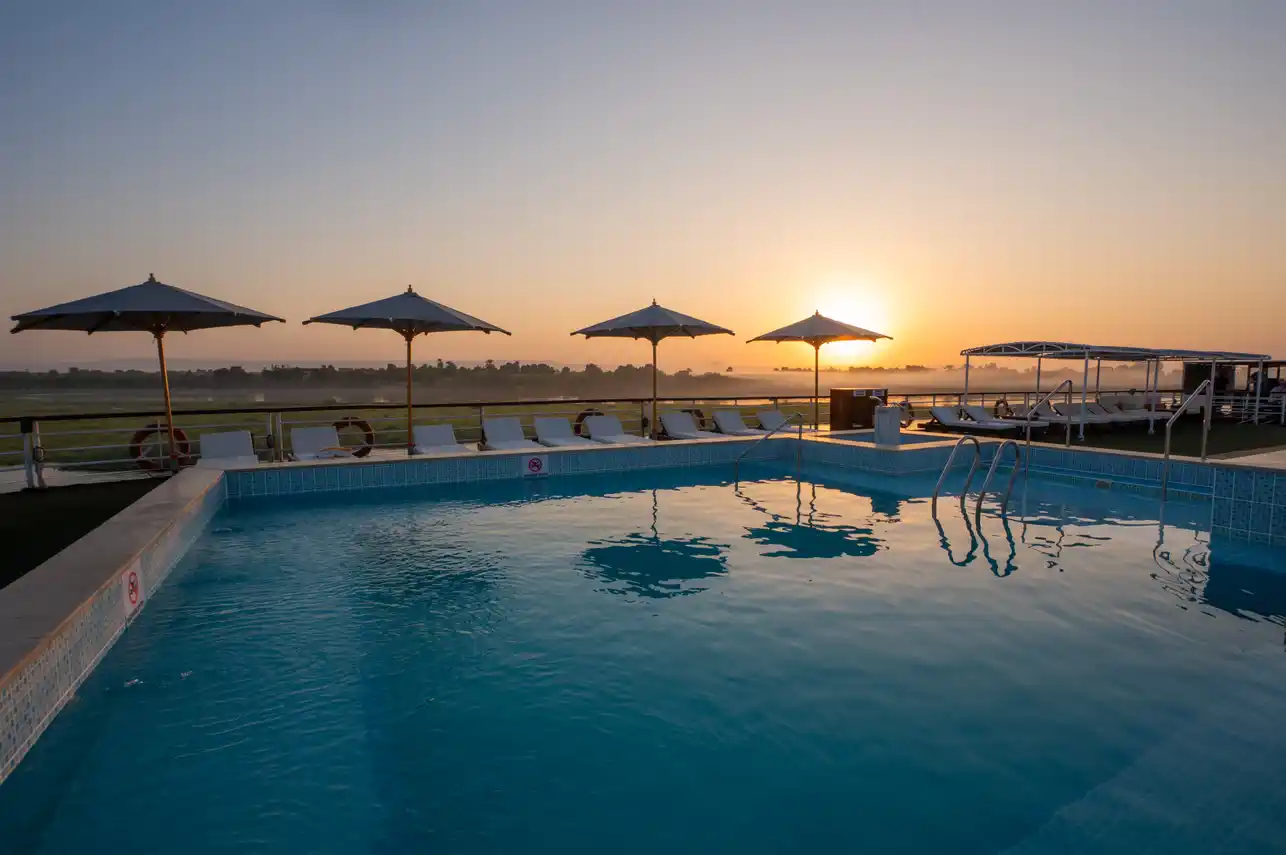 Sun deck of the City and Sea Adonis Nile Cruise Nile cruise